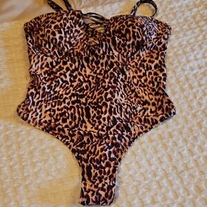 Leopard Print One-Piece Swimsuit Xl